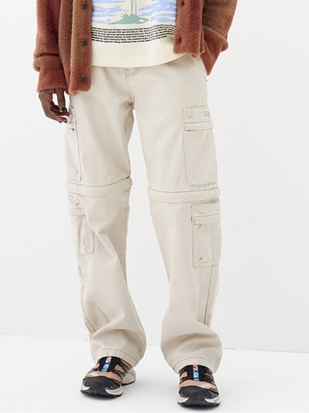 PacSun Pant Mens 31x32 Beige Cotton Cargo Straight Leg Workwear Technician Baggy